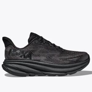 🔥 HOKA Clifton W Clifton 9 woman’s size 7.5 black on black comfortable sneakers